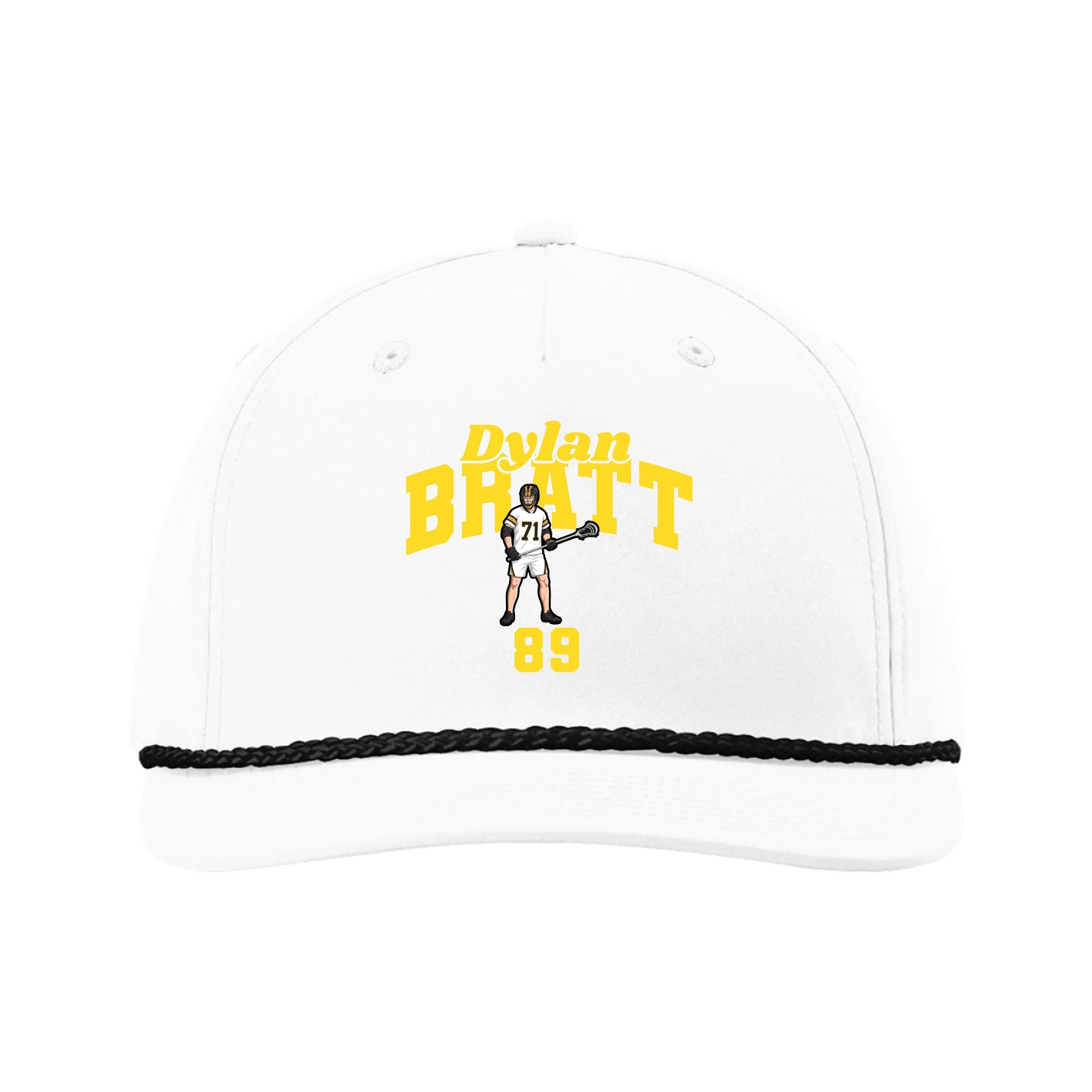 Five-Panel Classic Rope Cap — Signature Arch in White