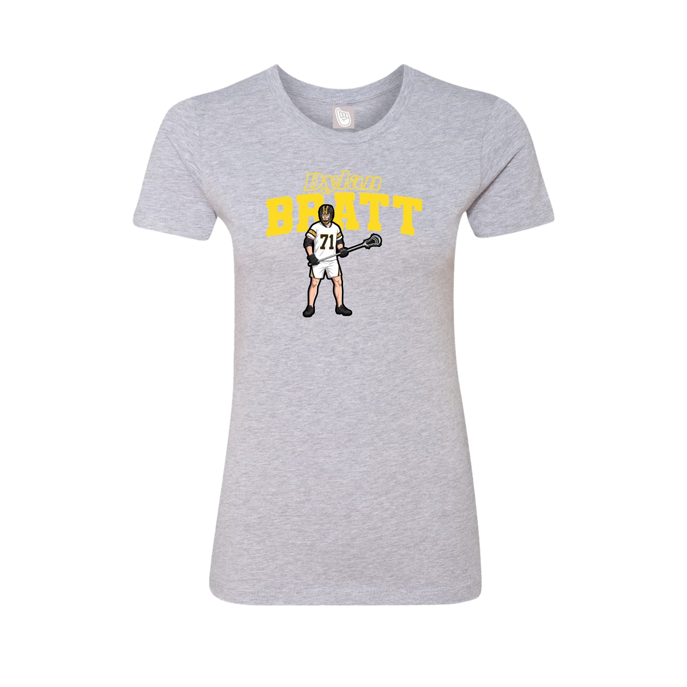 Fitted Women's Tee — Name Arch in Grey