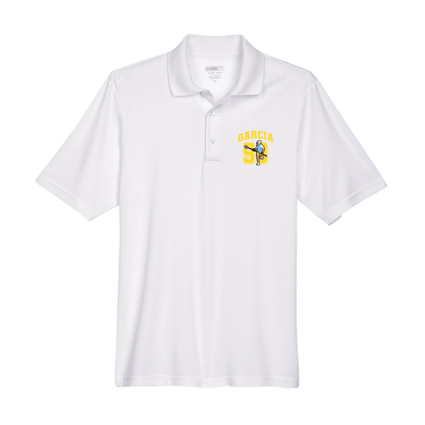 Performance Polo — Number in White