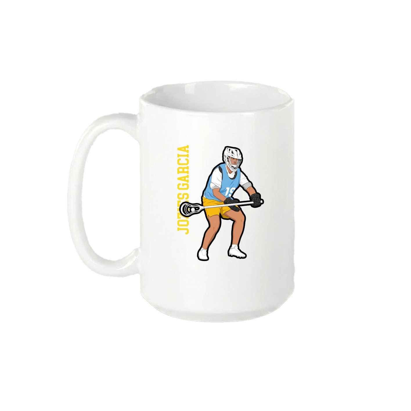 15oz Coffee Mug — Name Vertical in White