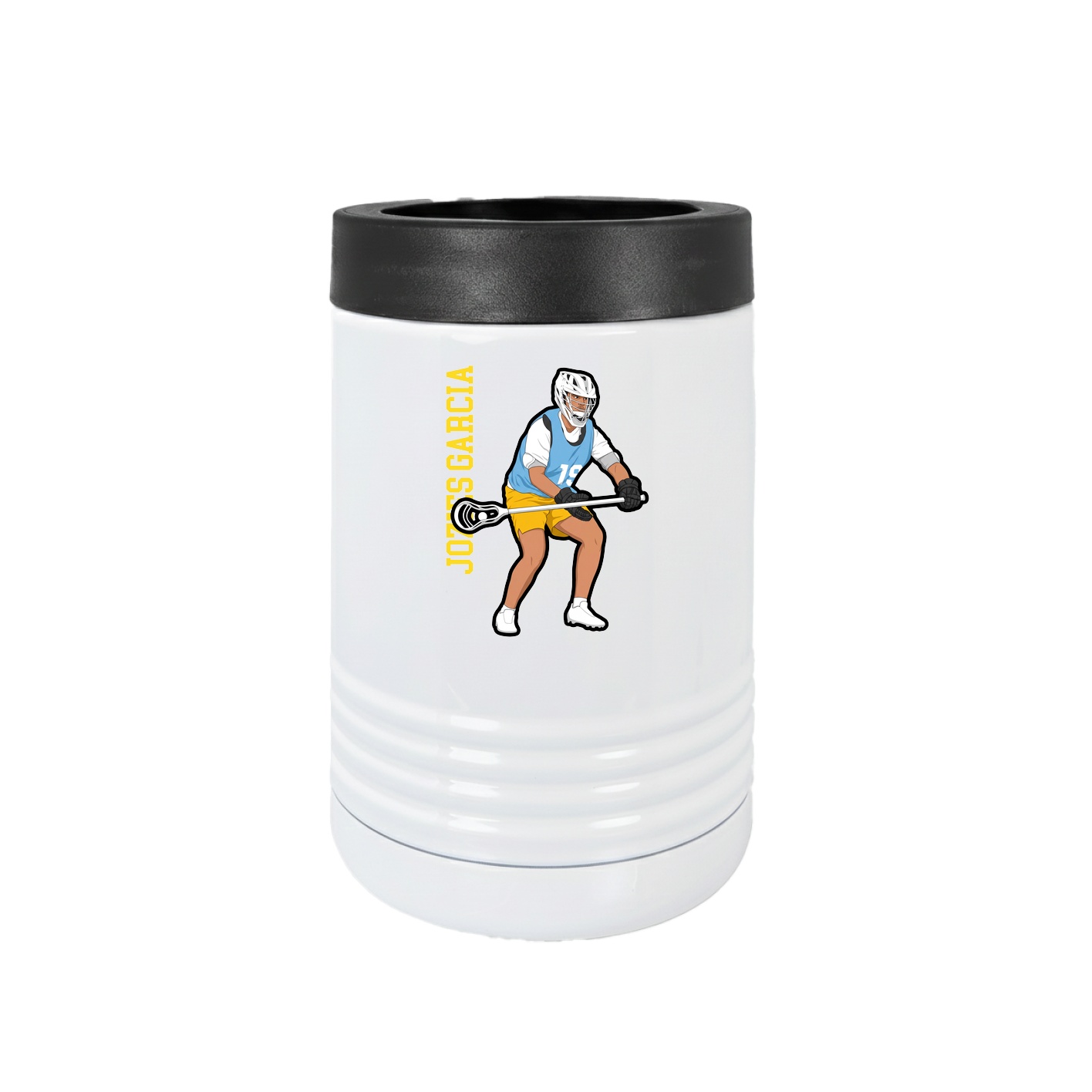 Beverage Holder — Name Vertical in White