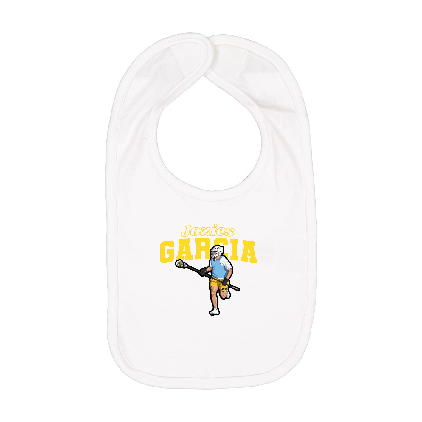 Infant Bib — Name Arch in White