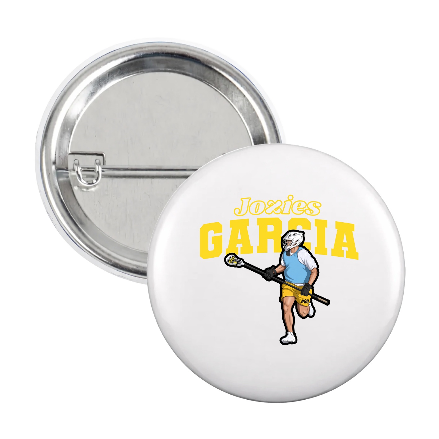 Game Day Button — Name Arch in White
