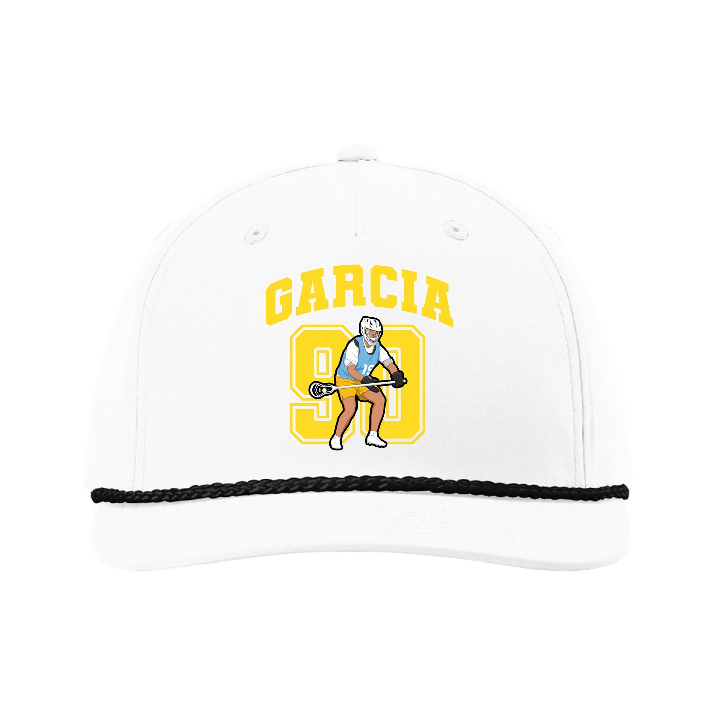 Five-Panel Classic Rope Cap — Number in White