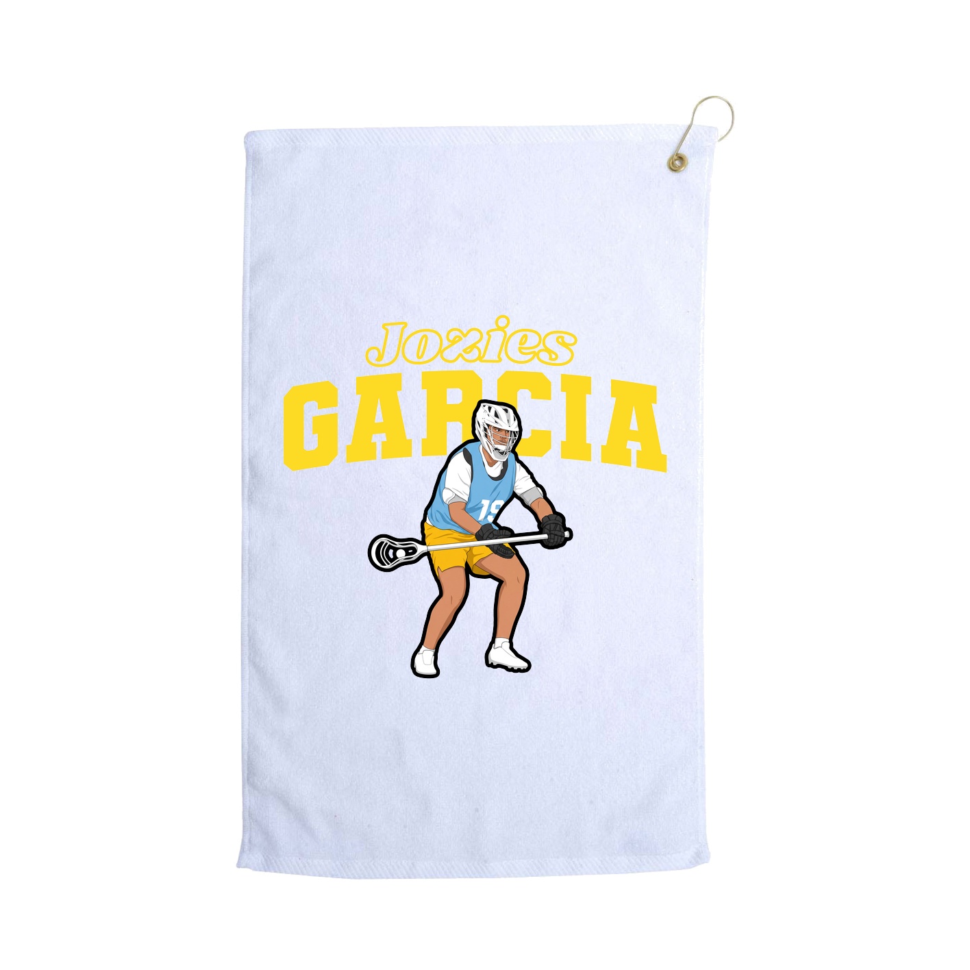 Golf Towel — Name Arch in White
