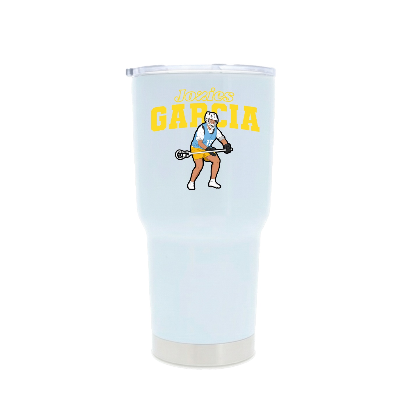 30oz Stainless Steel Tumbler — Name Arch in White
