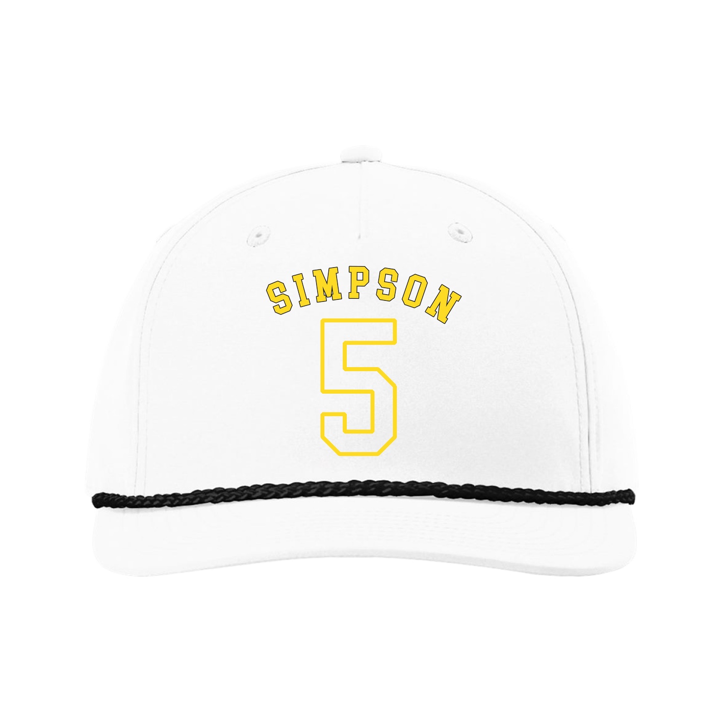 Five-Panel Classic Rope Cap — Shirsey Arch in White