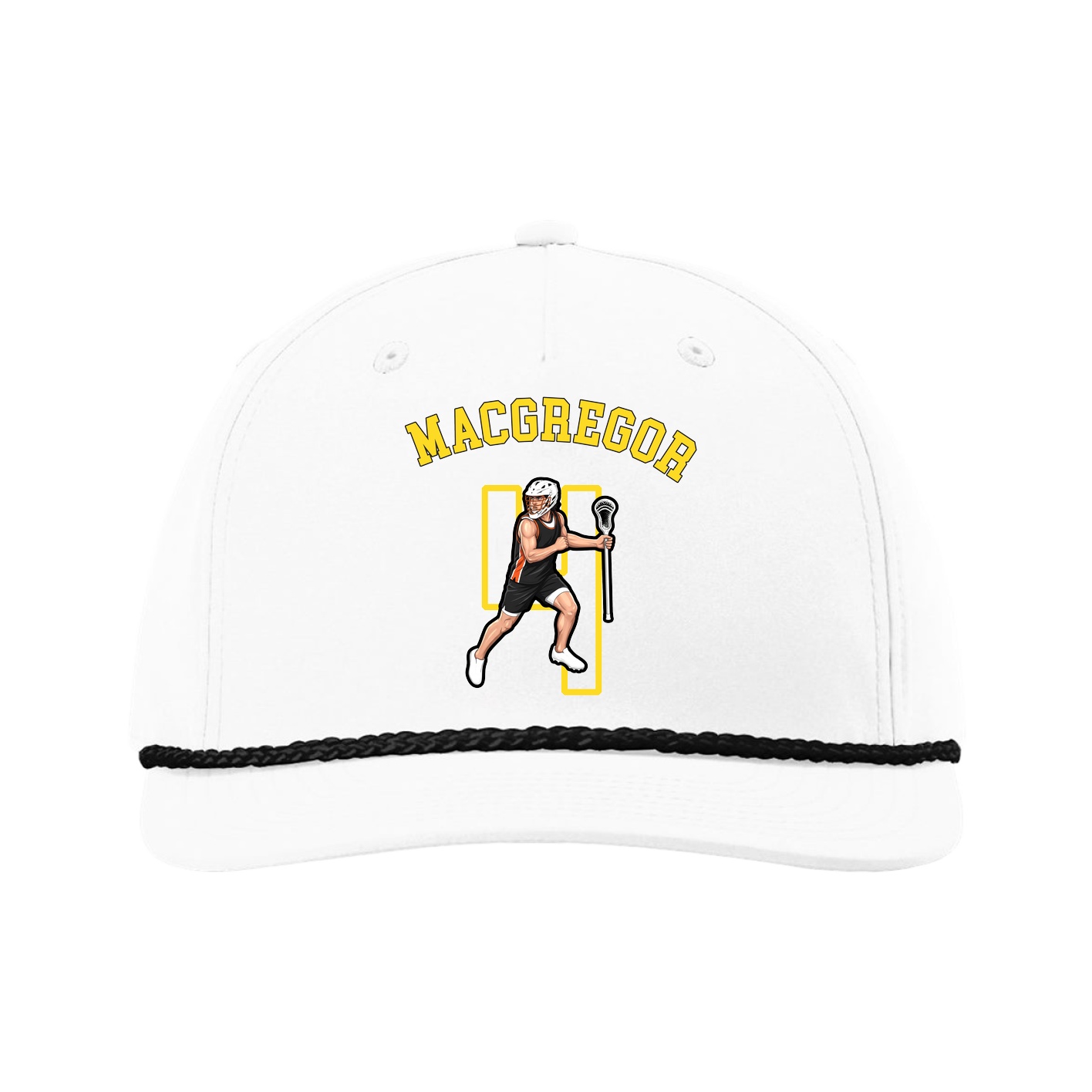 Five-Panel Classic Rope Cap — Shirsey Arch in White