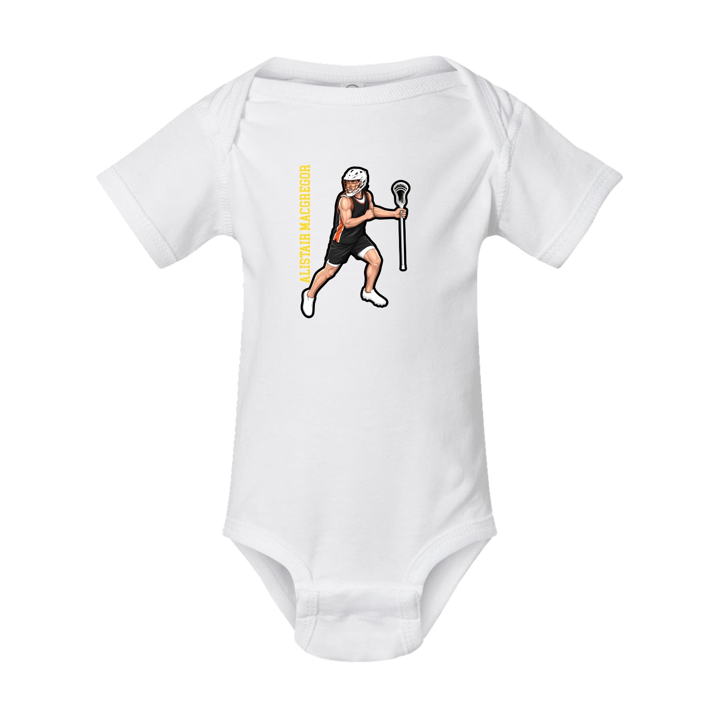 Baby Onesie — Name Vertical in White