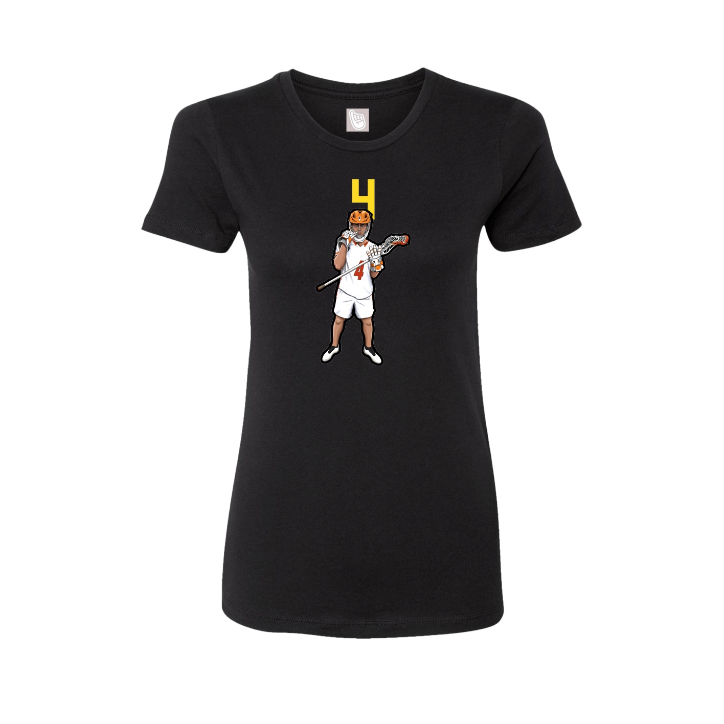 Fitted Women's Tee — Number Top in Black