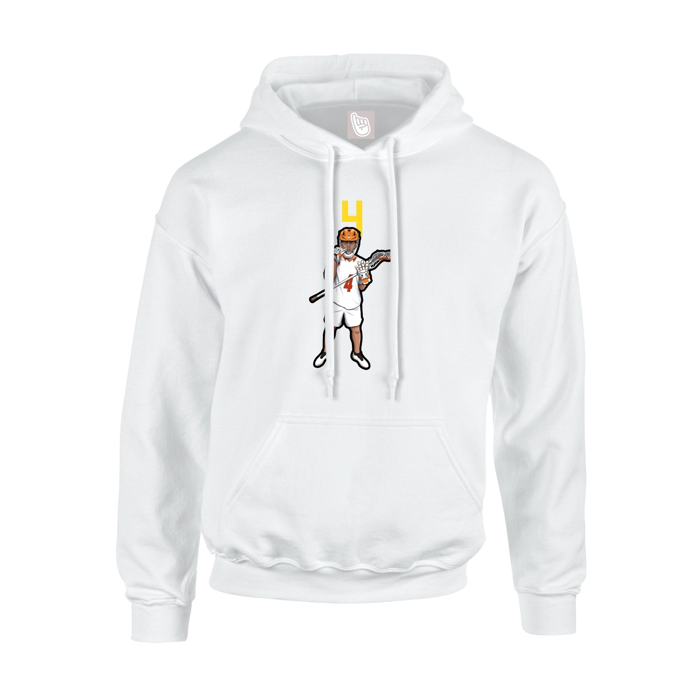 Hoodie — Number Top in White