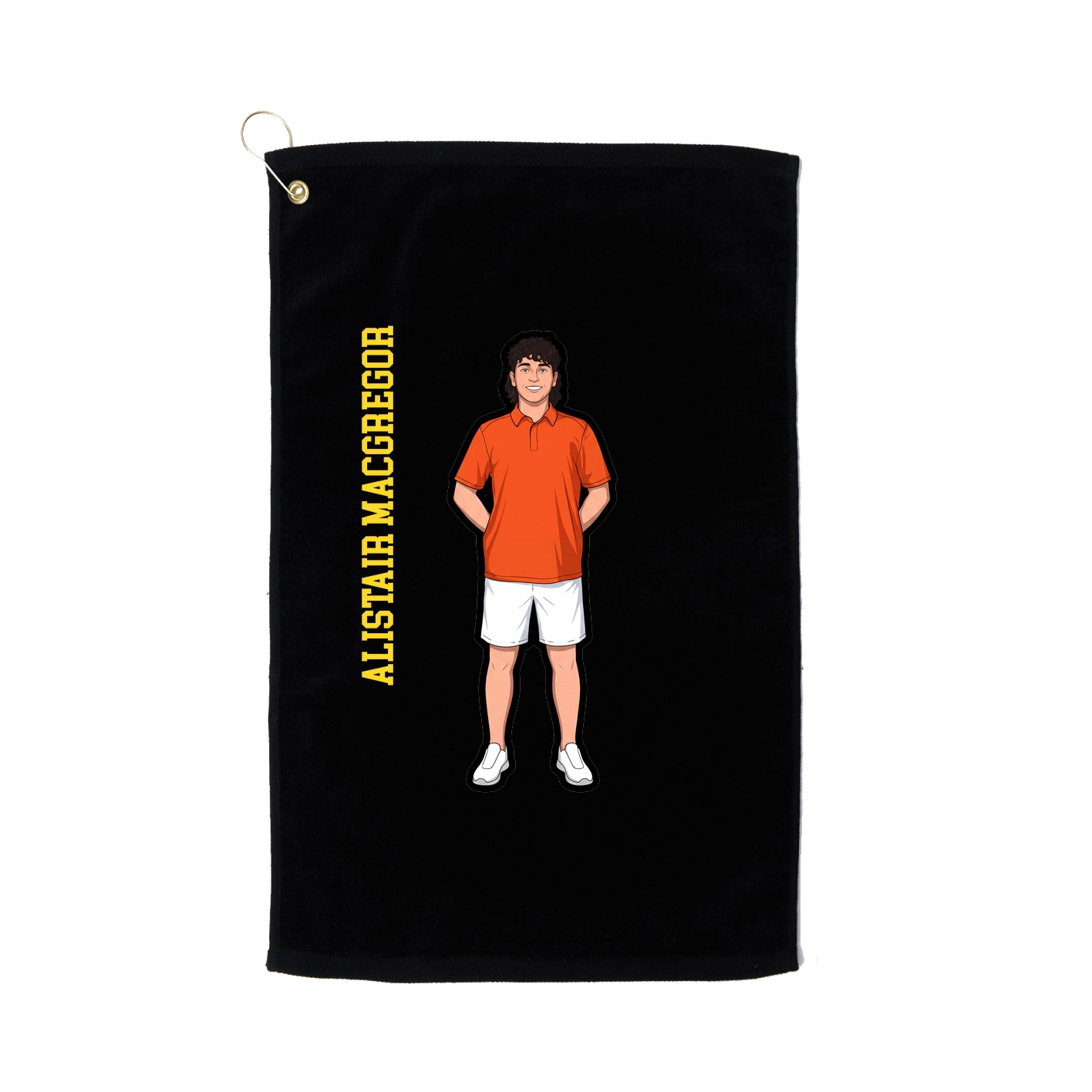 Golf Towel — Name Vertical in Black