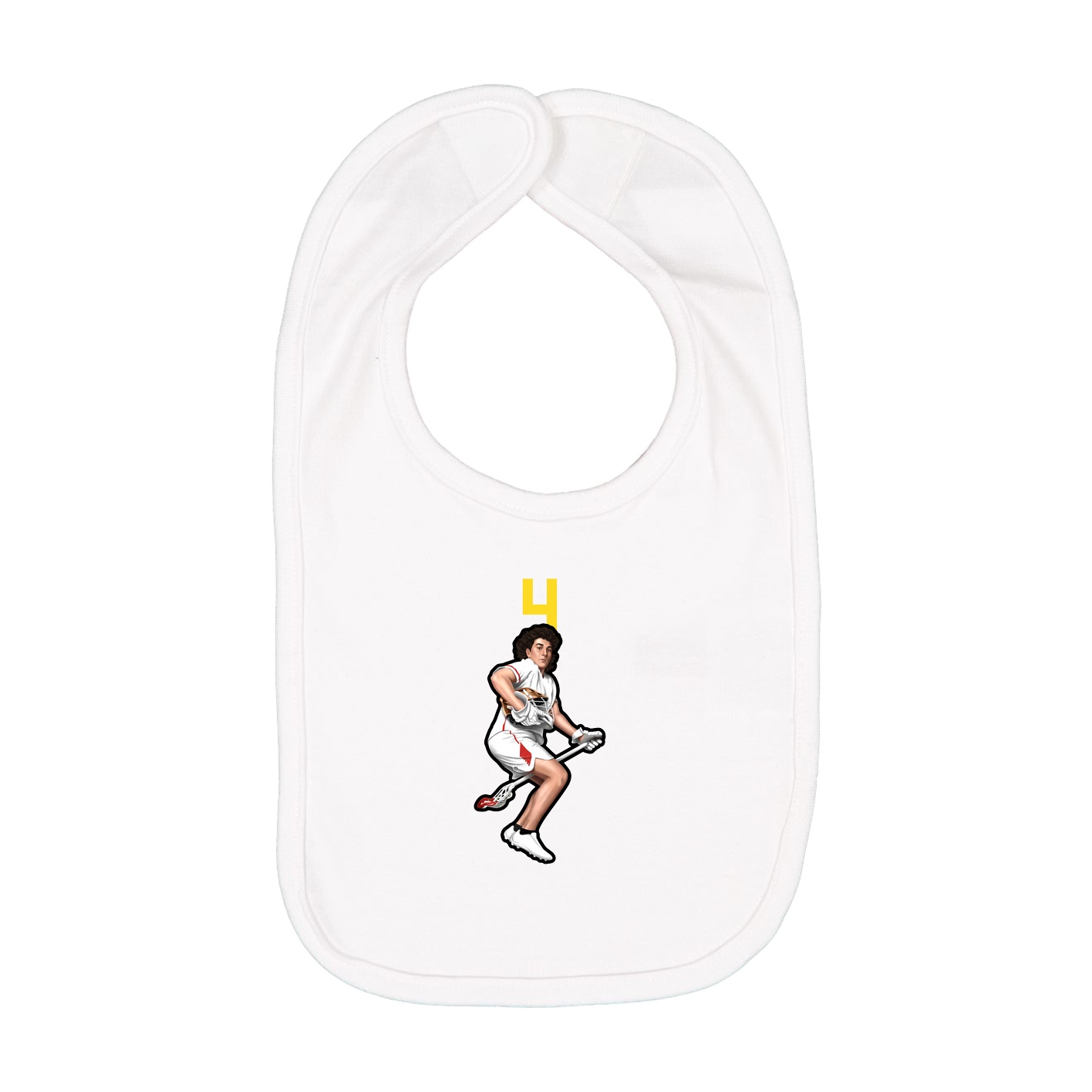 Infant Bib — Number Top in White
