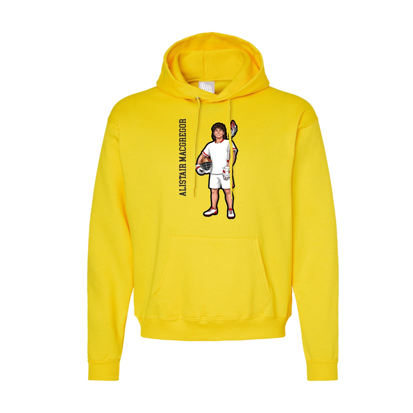 Hoodie — Name Vertical in Yellow