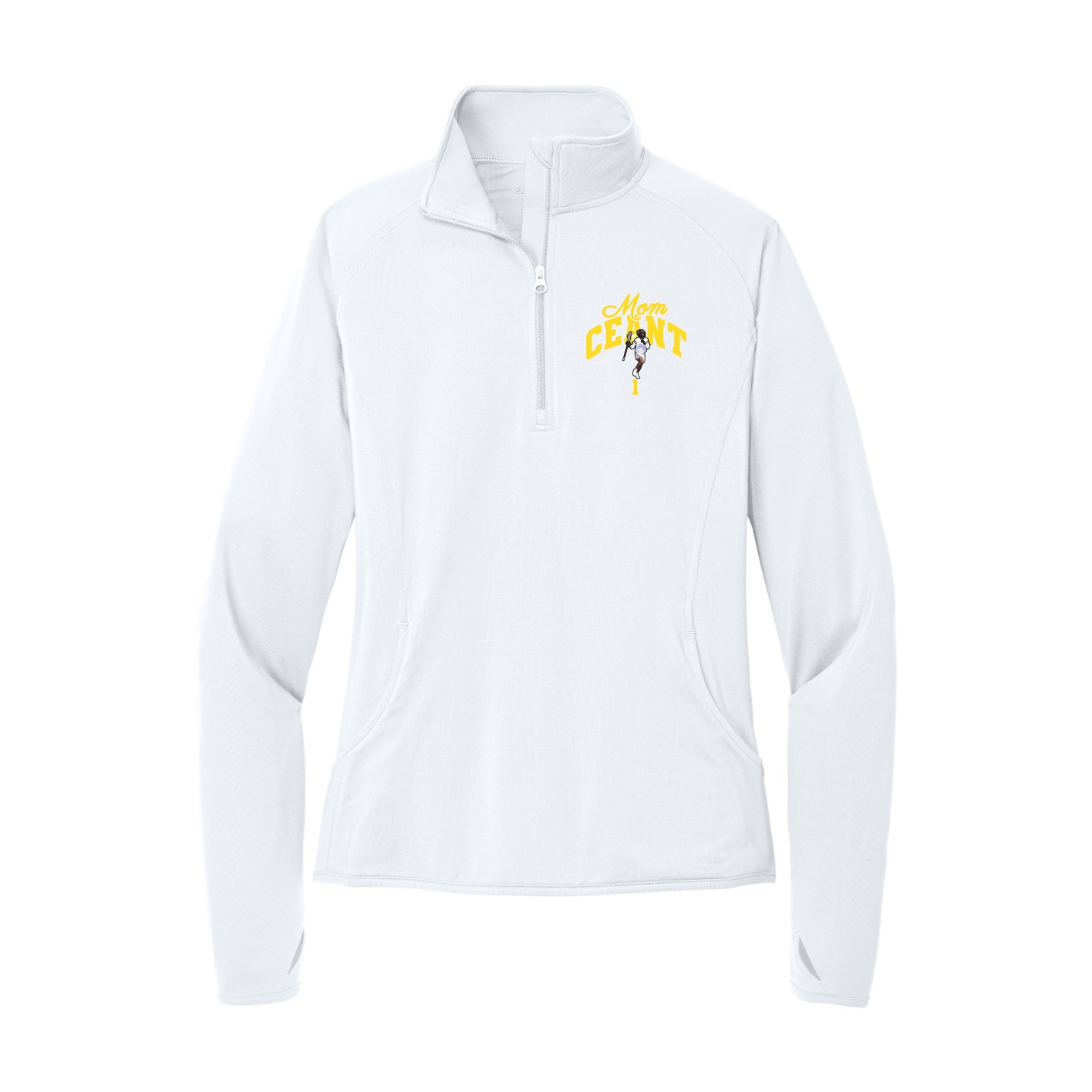 Women's Q-Zip Pullover — Mothers Day Arch in White