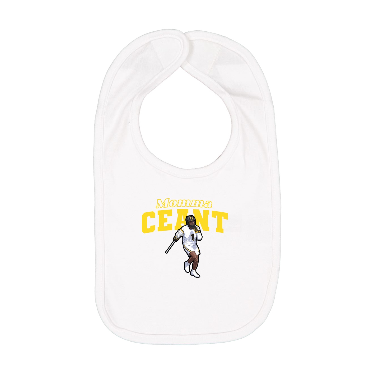 Infant Bib — Mothers Day Block in White