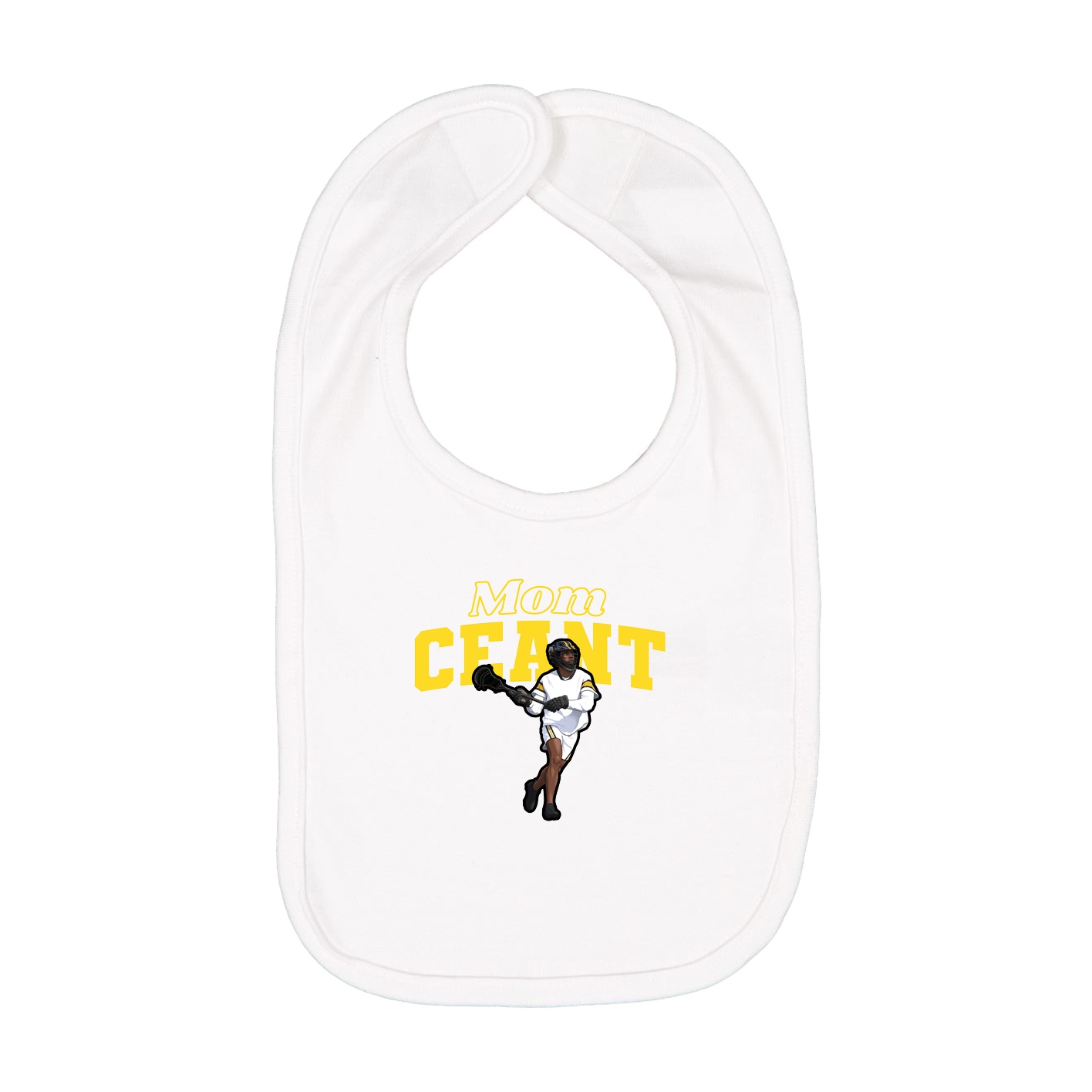 Infant Bib — Mothers Day Block in White