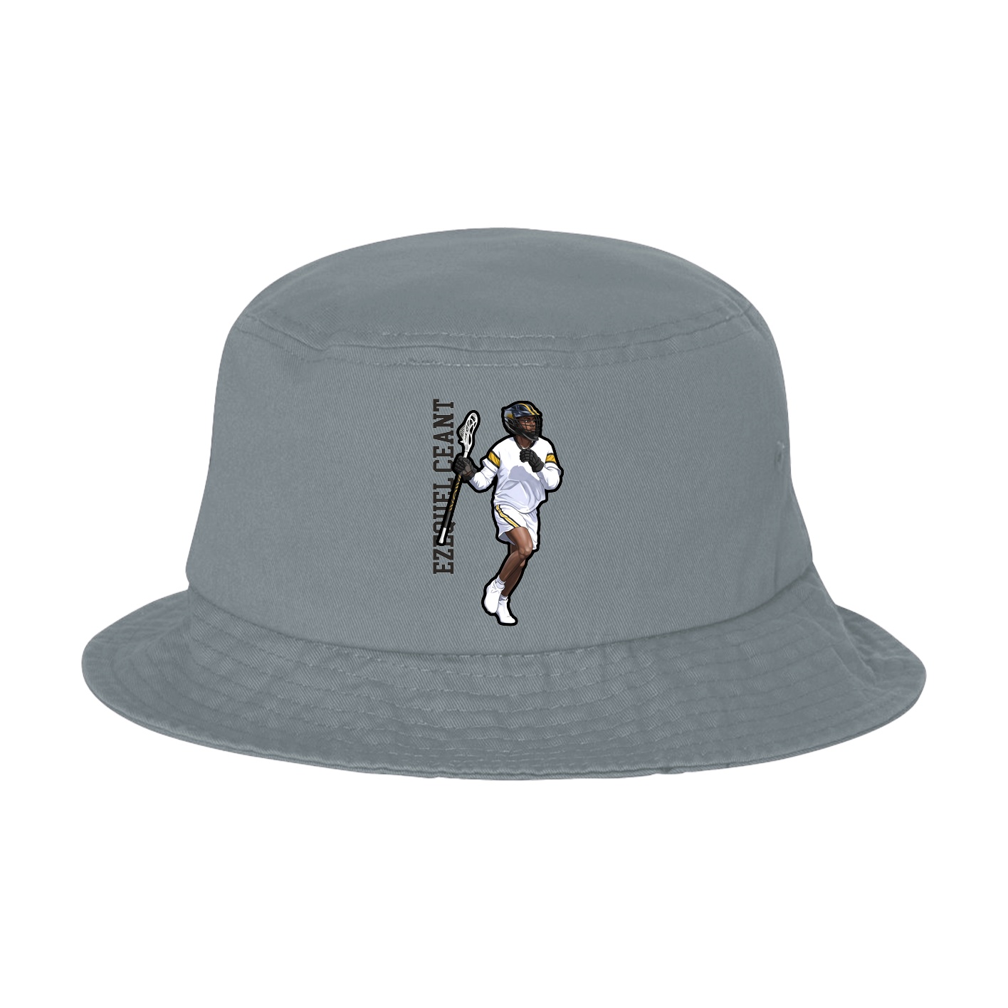 Bucket Cap — Name Vertical in Grey