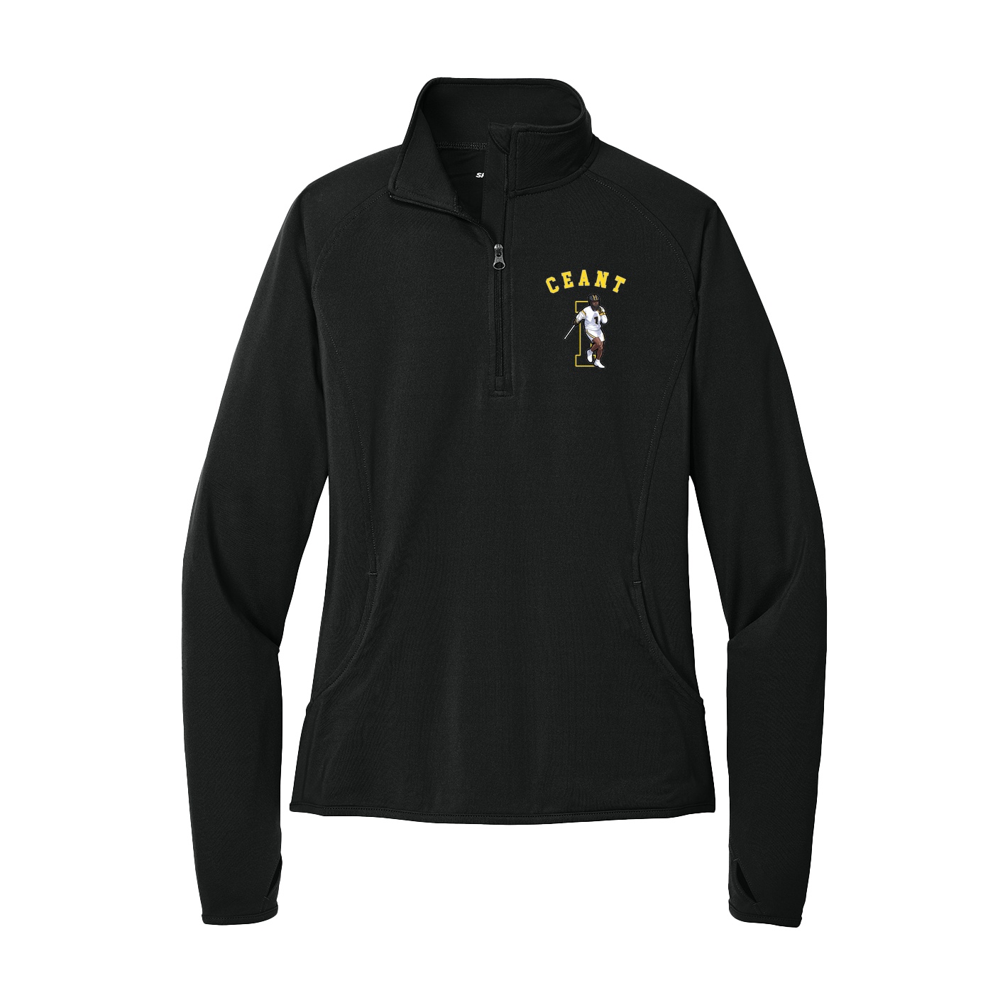 Women's Q-Zip Pullover — Shirsey Arch in Black
