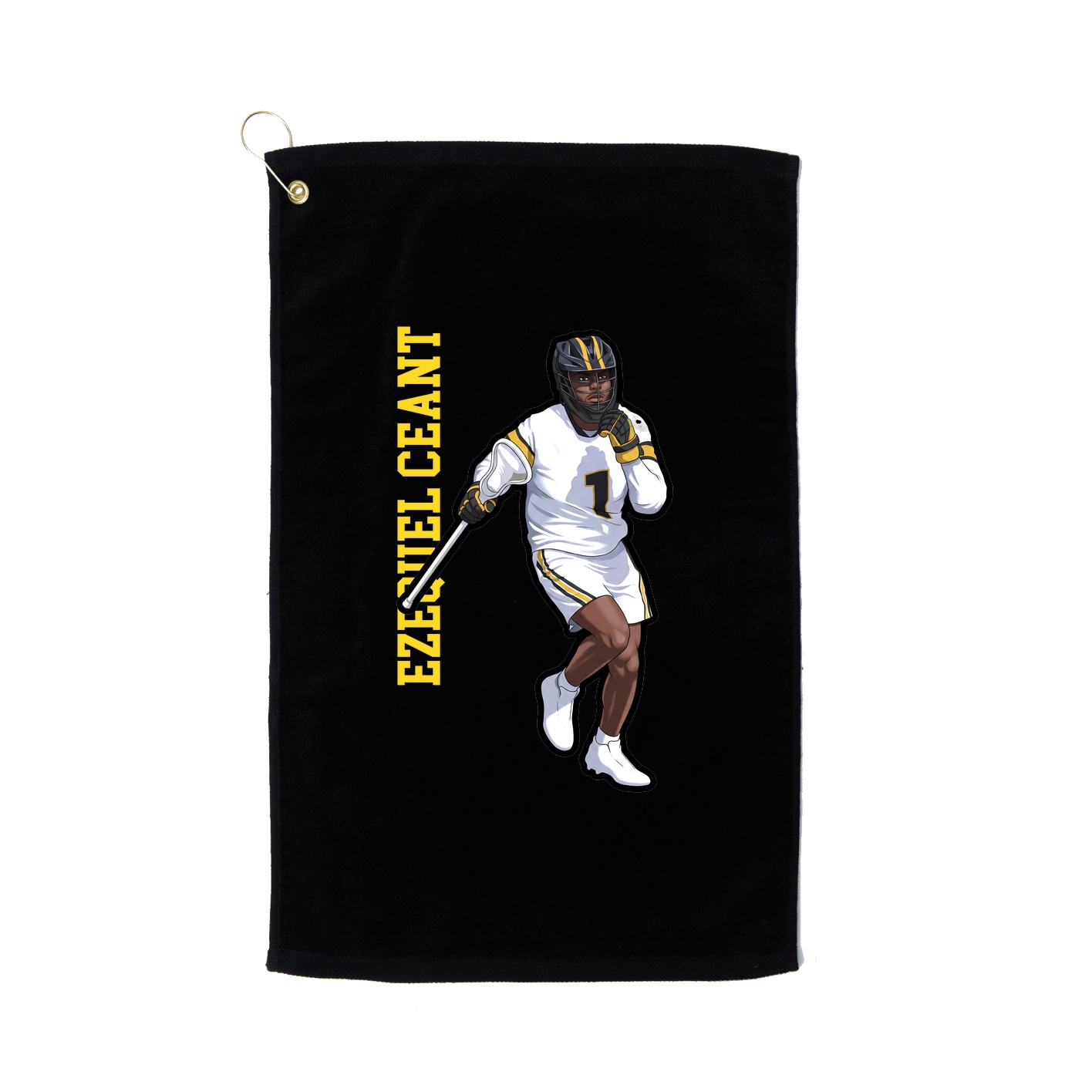 Golf Towel — Name Vertical in Black