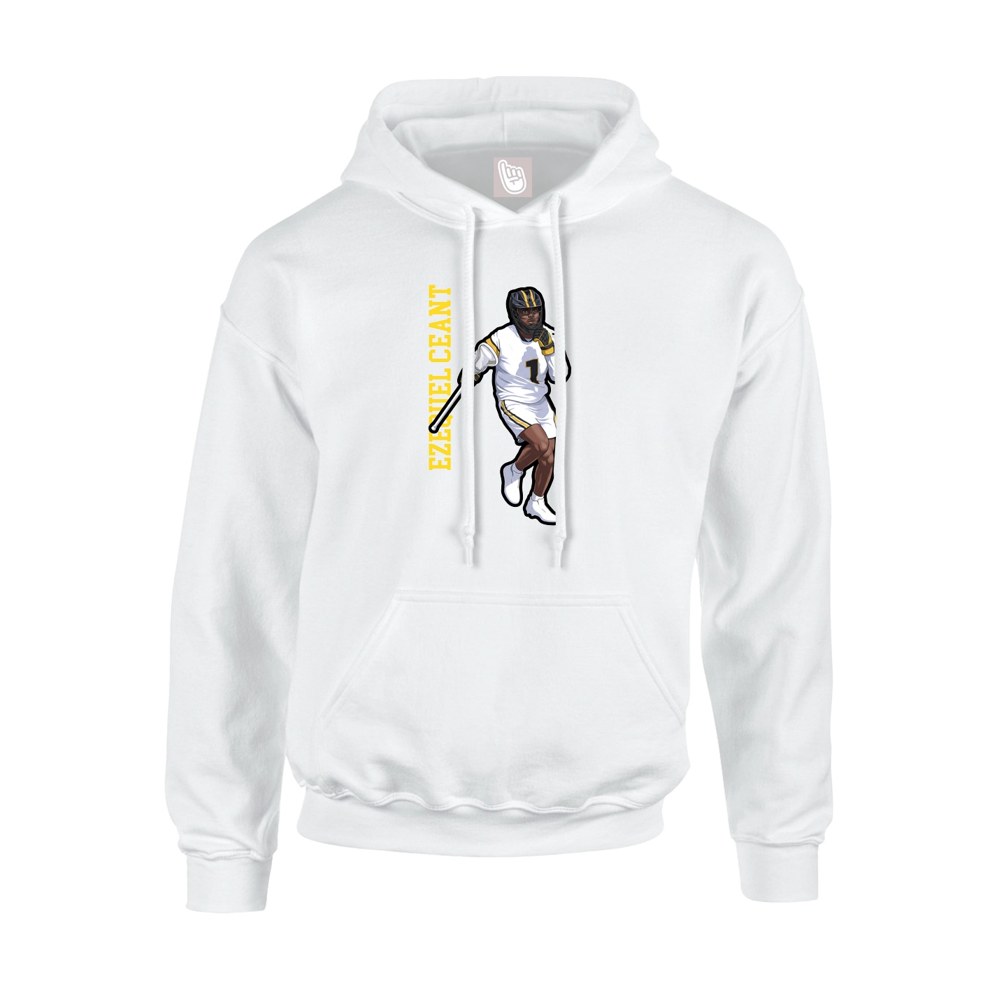 Hoodie — Name Vertical in White