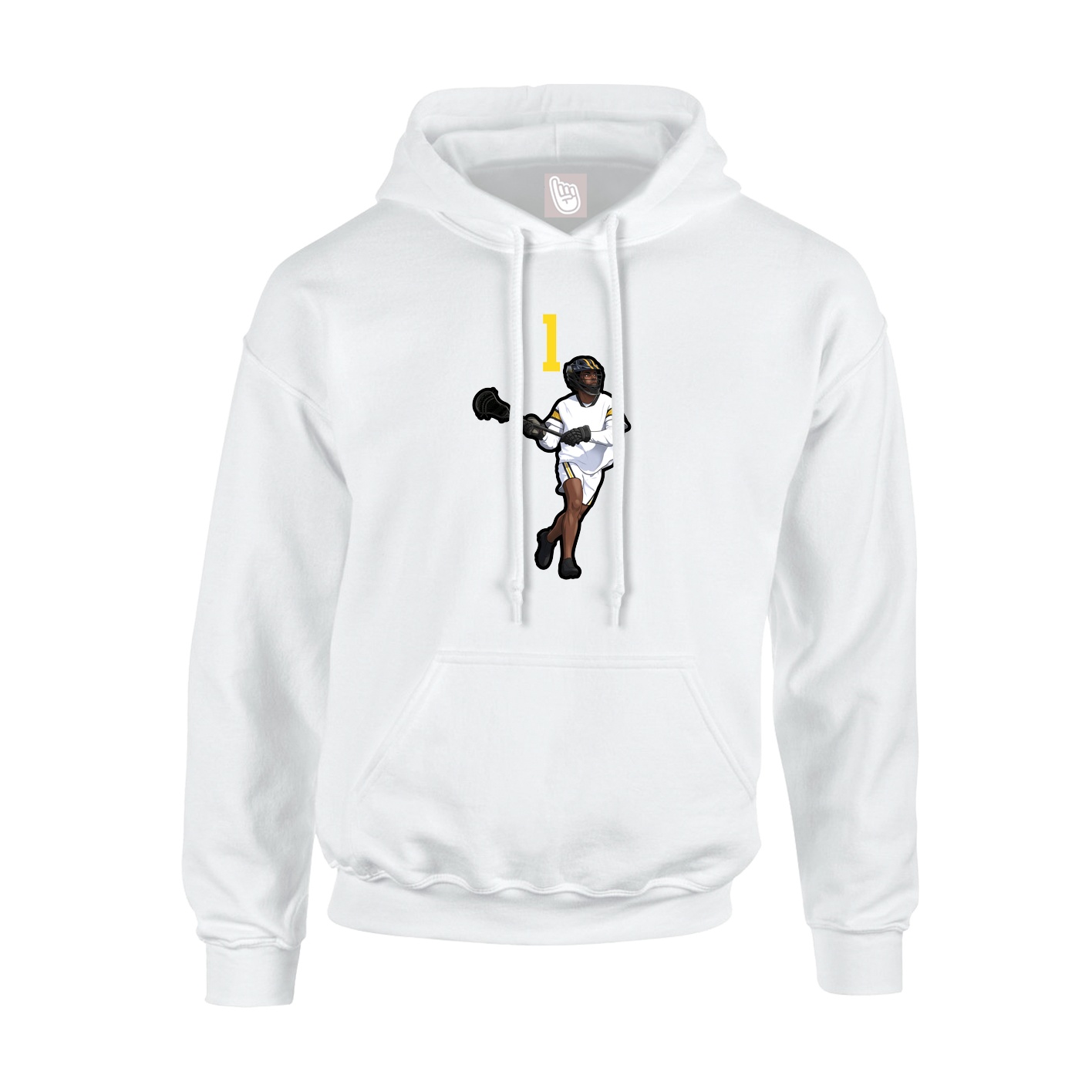 Youth Hoodie — Number Top in White