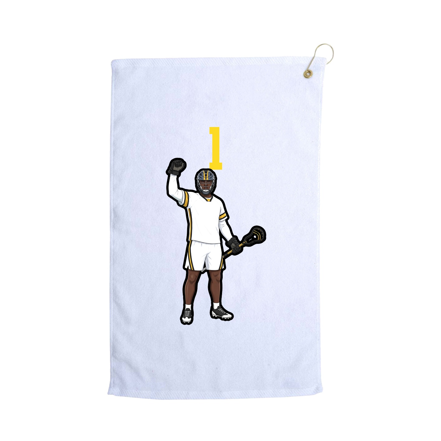 Golf Towel — Number Top in White