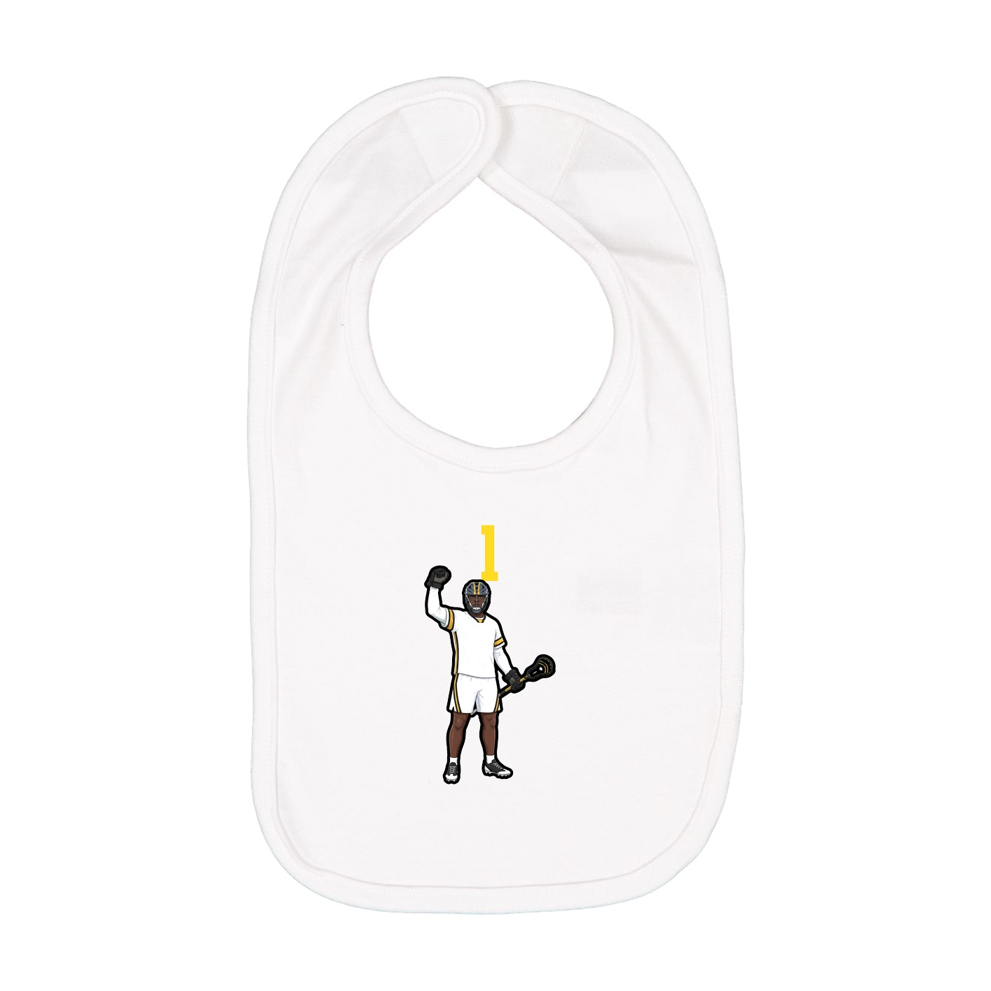Infant Bib — Number Top in White