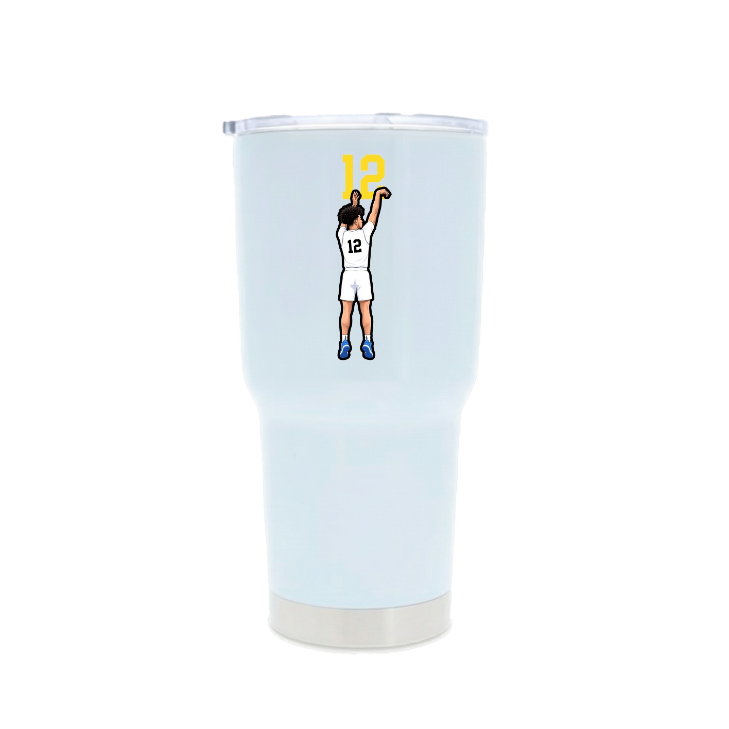 30oz Stainless Steel Tumbler — Number Top in White