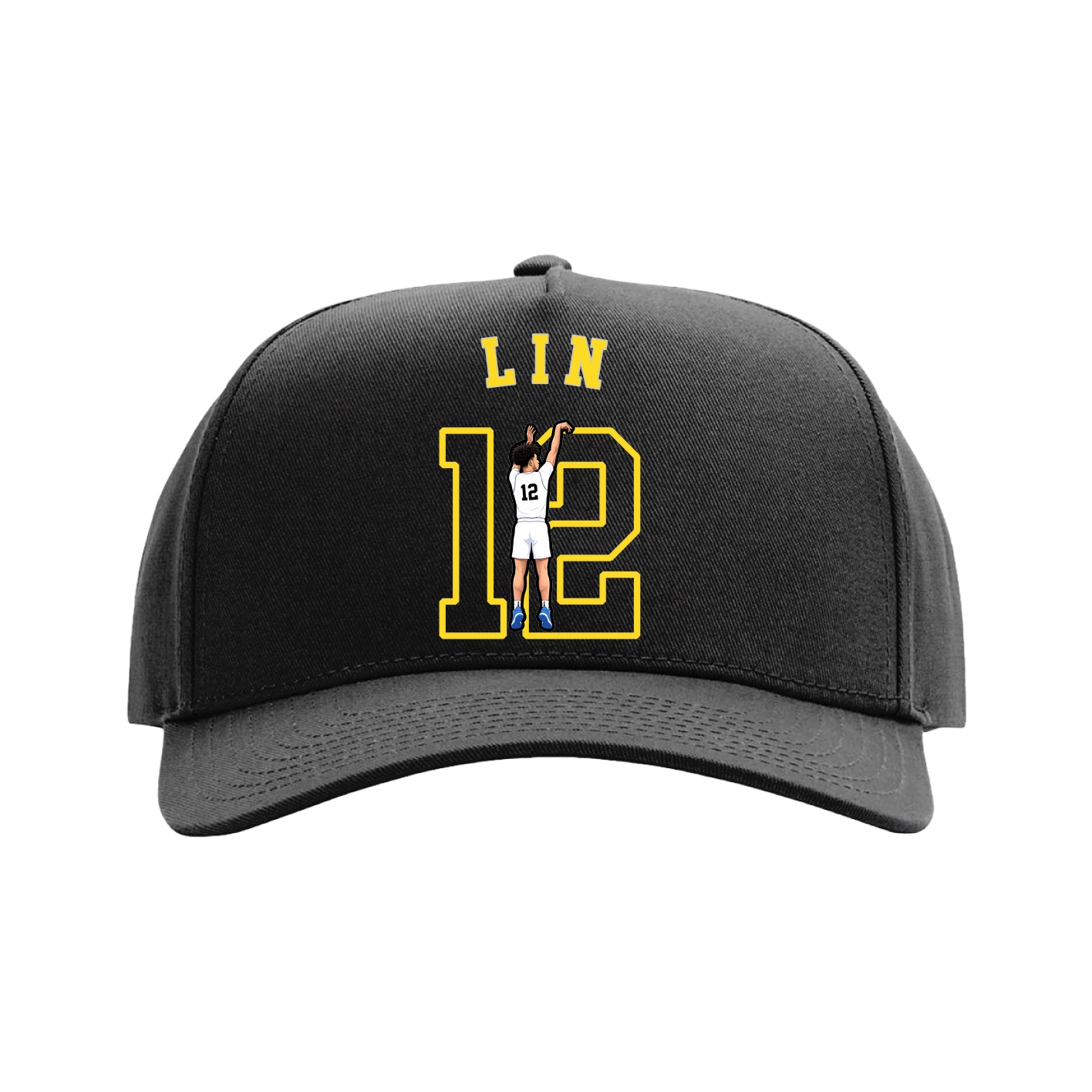 Full Fabric Five-Panel Champ Cap — Shirsey Arch in Black