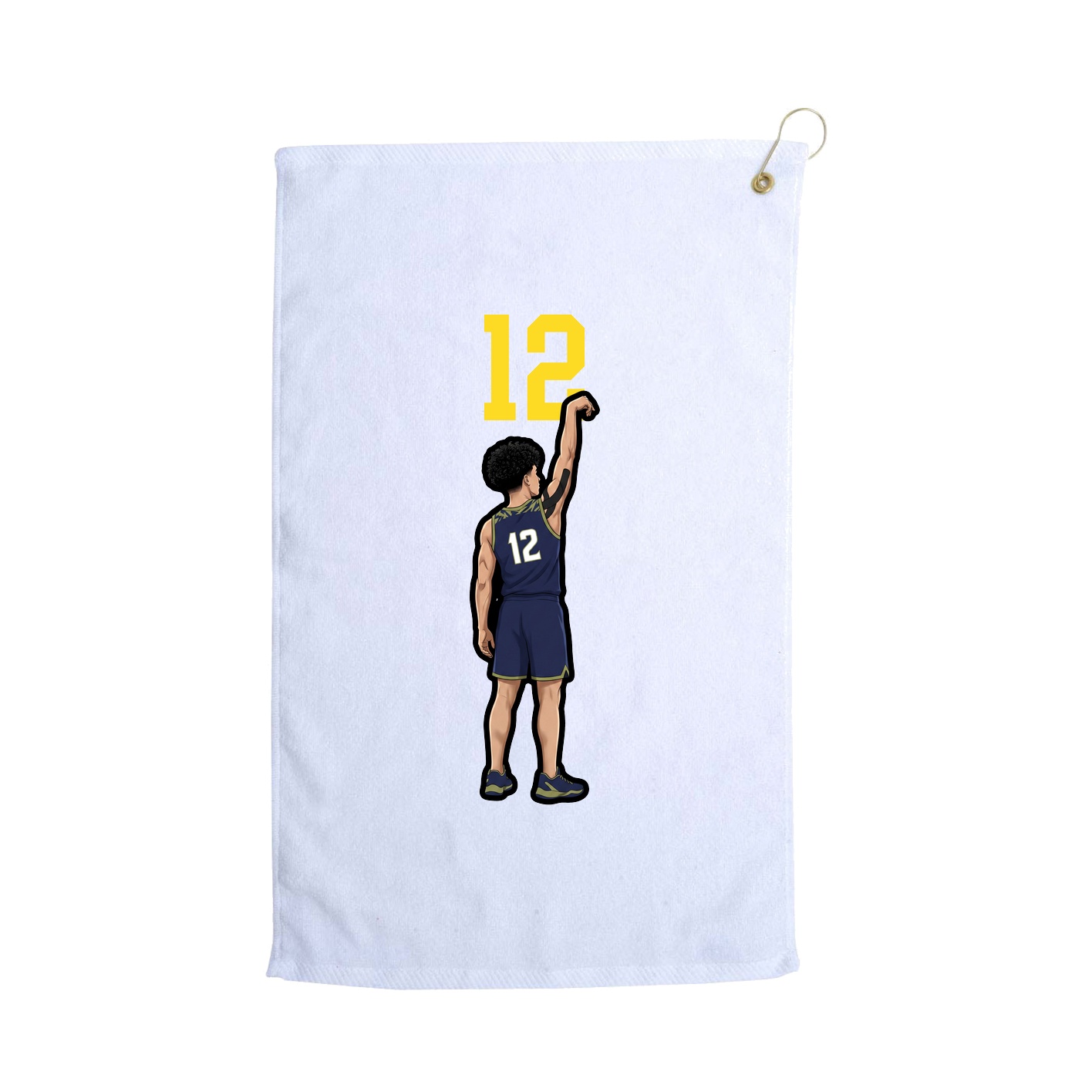 Golf Towel — Number Top in White