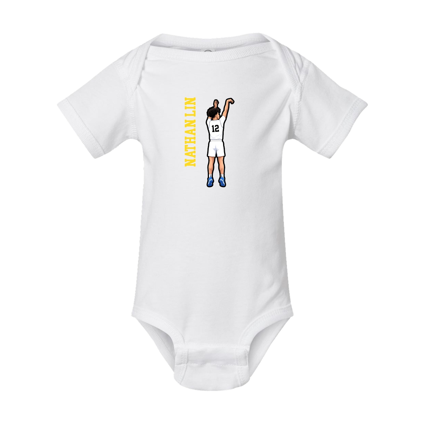 Baby Onesie — Name Vertical in White