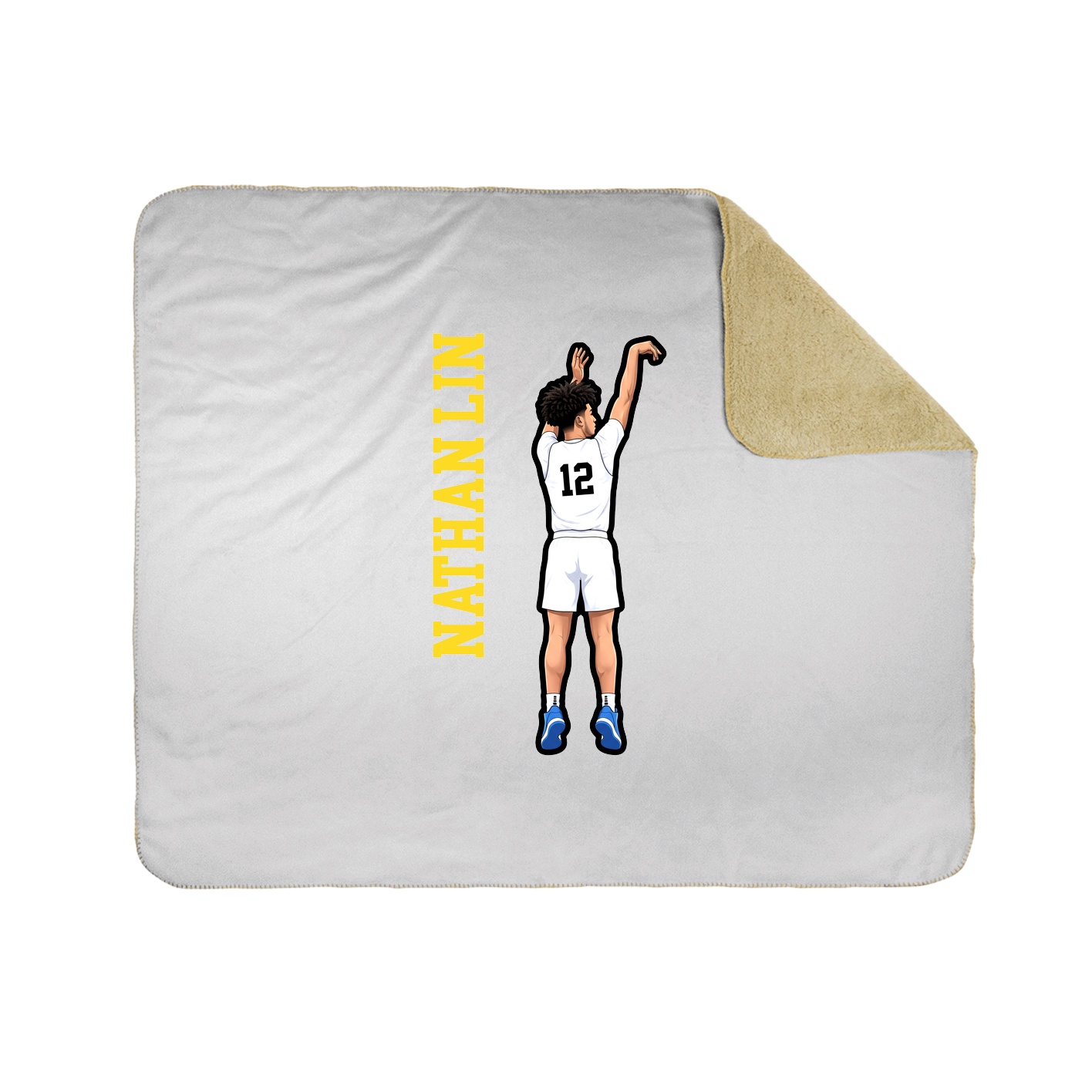 Throw Blanket — Name Vertical in White