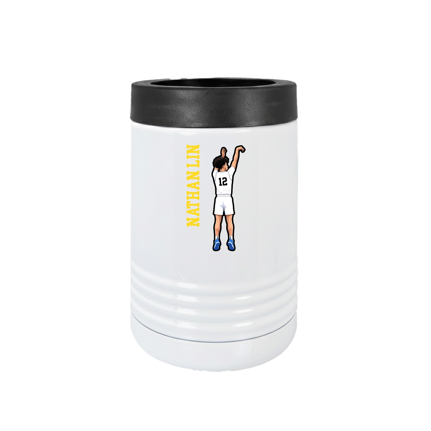 Beverage Holder — Name Vertical in White