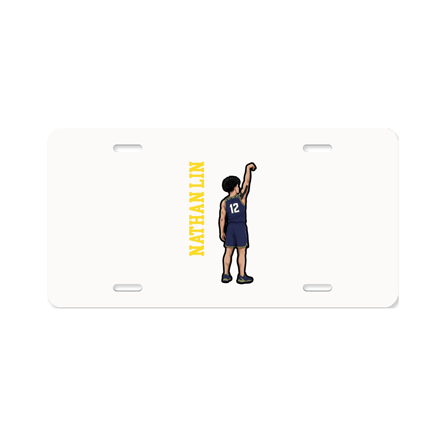 License Plate — Name Vertical in Classic