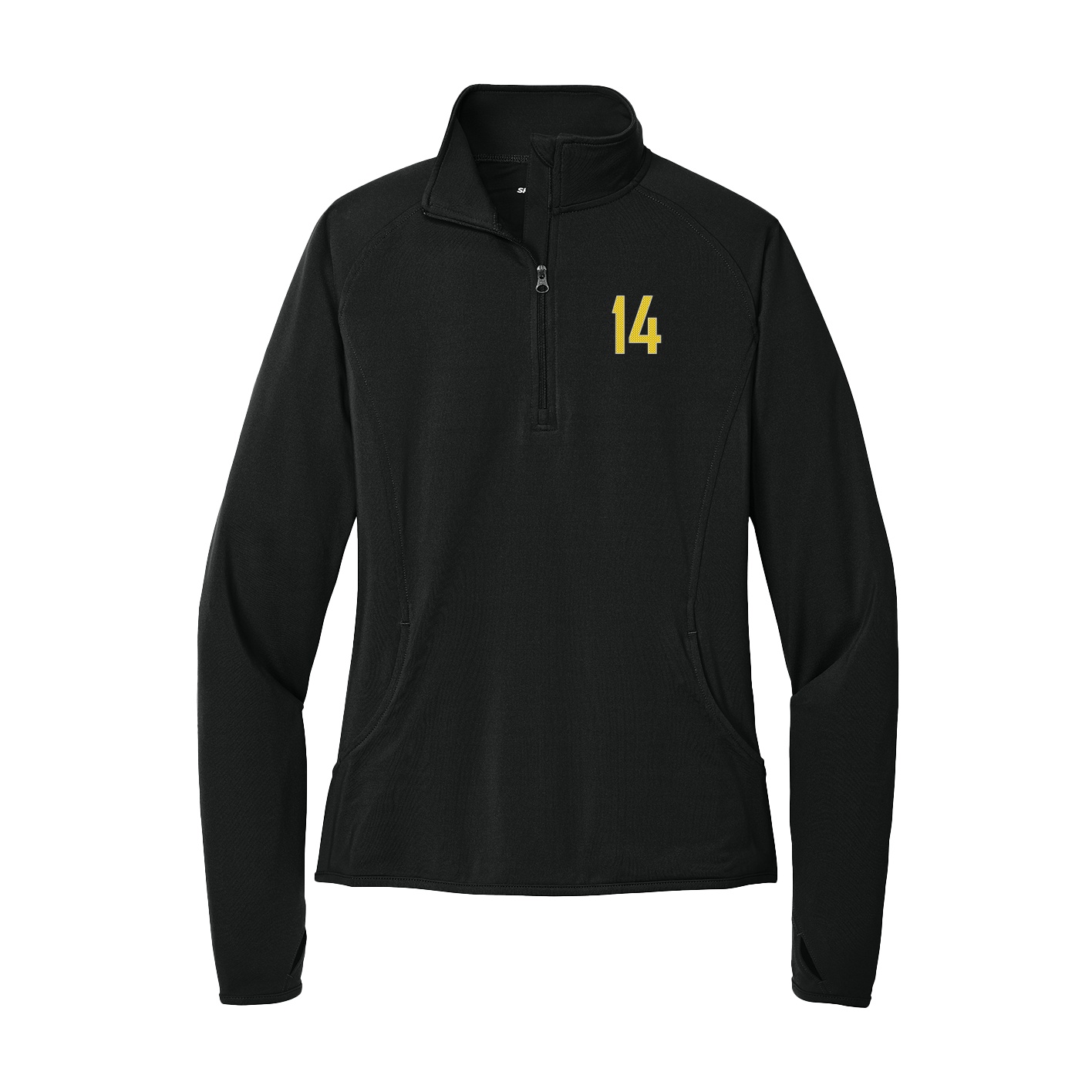 Women's Q-Zip Pullover — Front Shirsy in Black