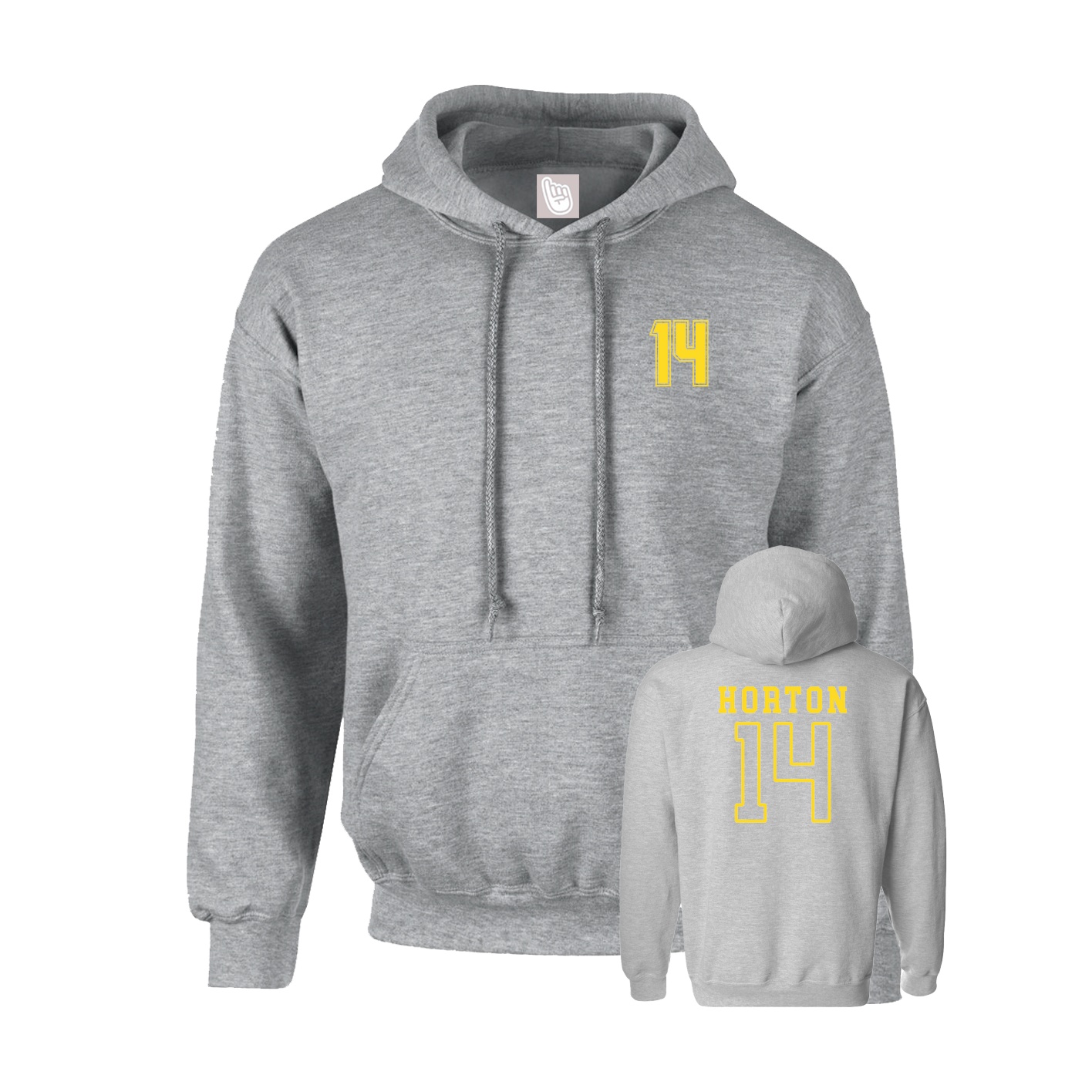 Hoodie — Chest Back in Grey