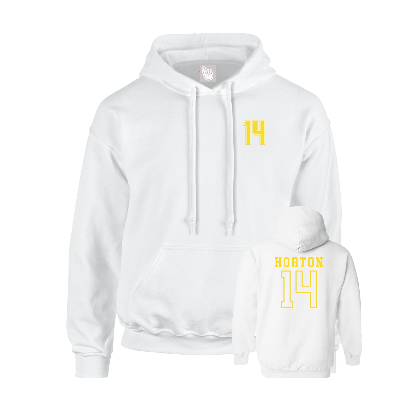 Hoodie — Chest Back in White