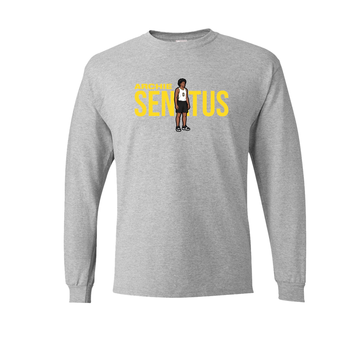 Long Sleeve Tee — Player Name in Grey