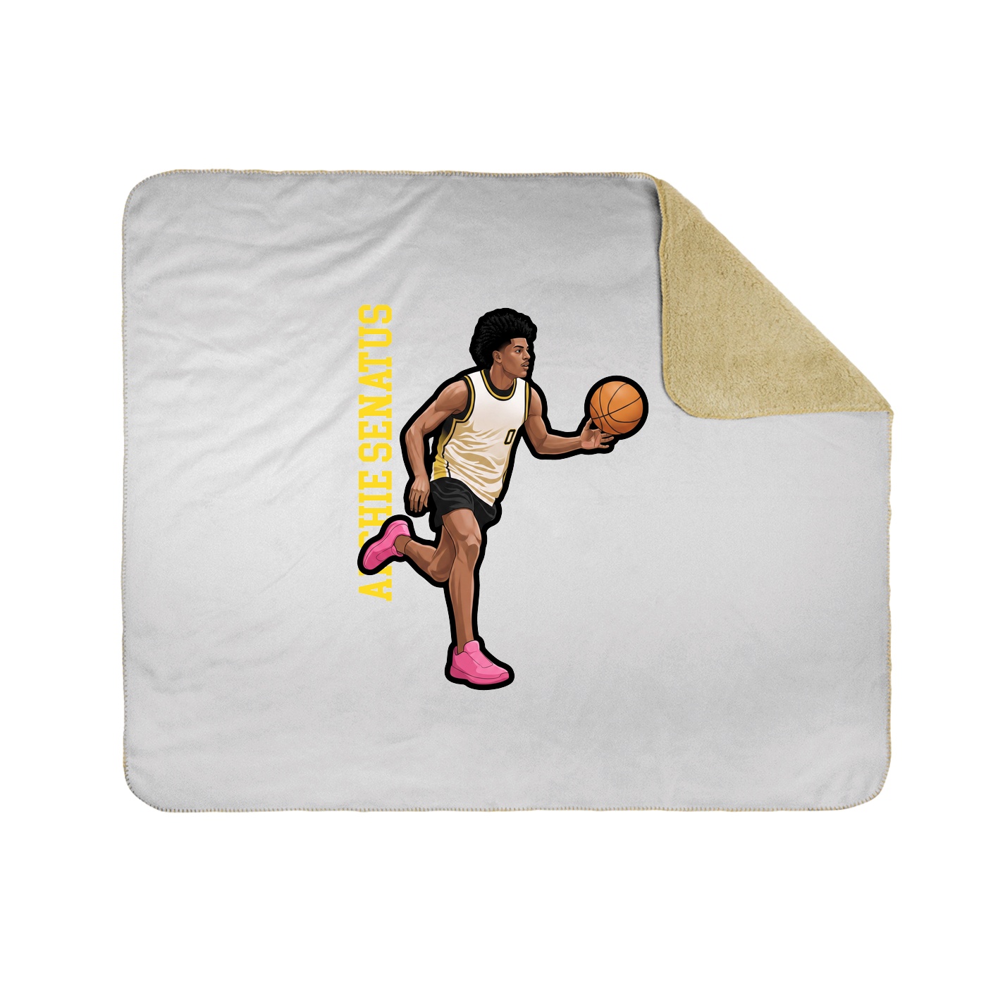 Throw Blanket — Name Vertical in White