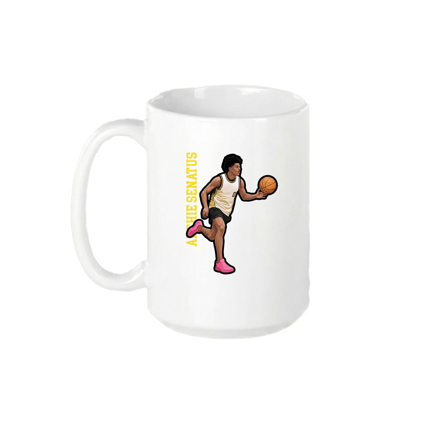 15oz Coffee Mug — Name Vertical in White