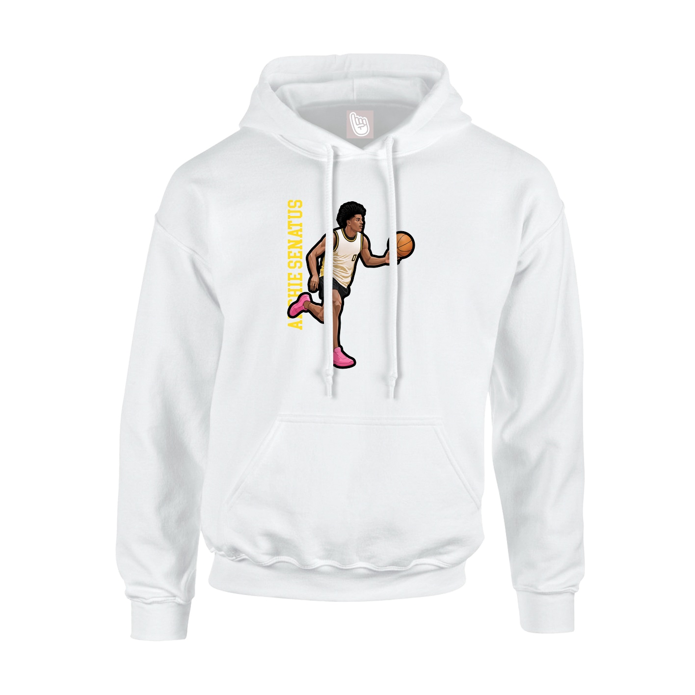 Youth Hoodie — Name Vertical in White