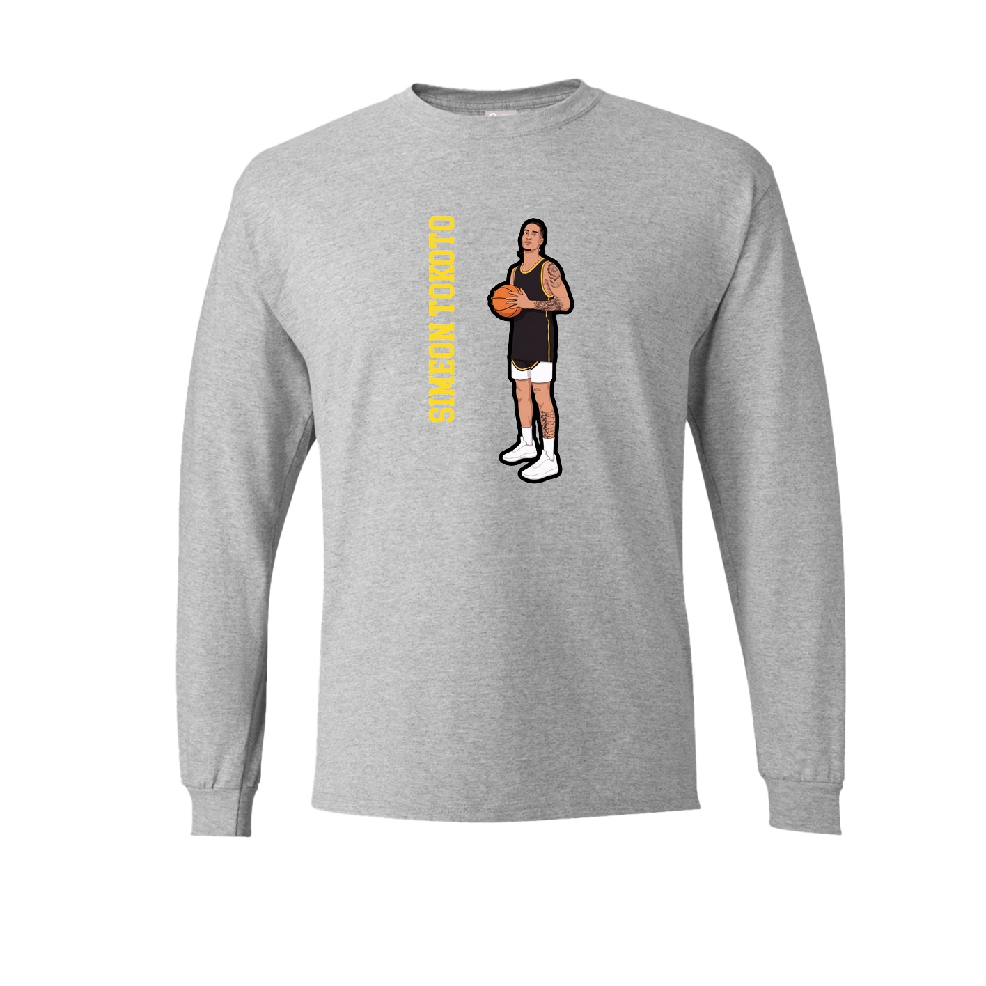 Long Sleeve Tee — Name Vertical in Grey