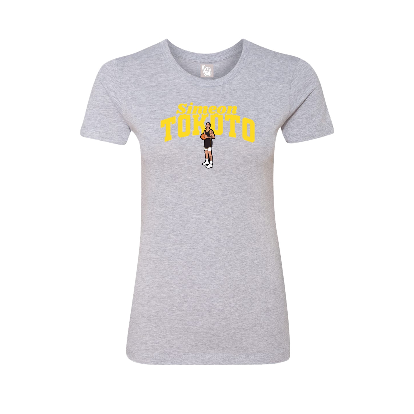 Fitted Women's Tee — Signature Arch in Grey