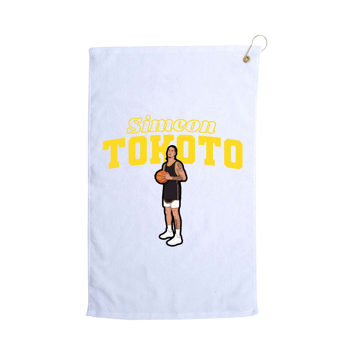 Golf Towel — Name Arch in White