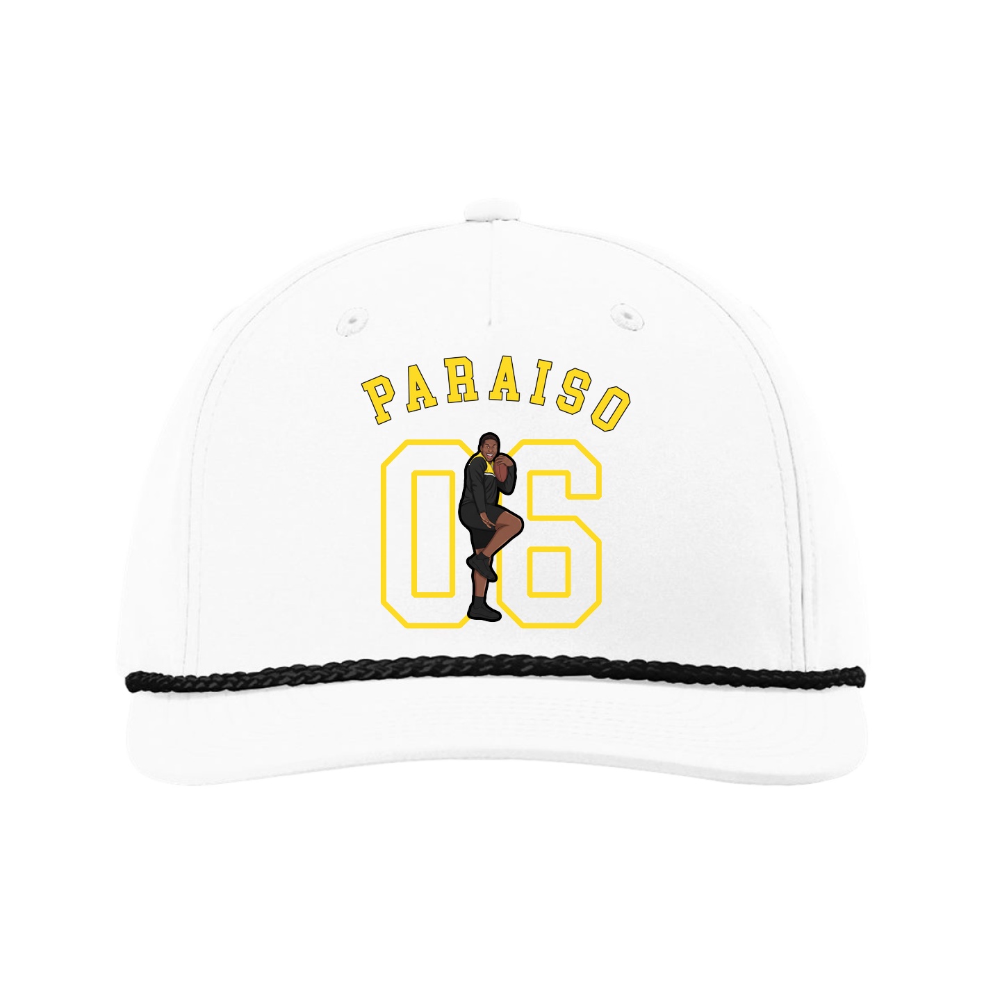 Five-Panel Classic Rope Cap — Shirsey Arch in White