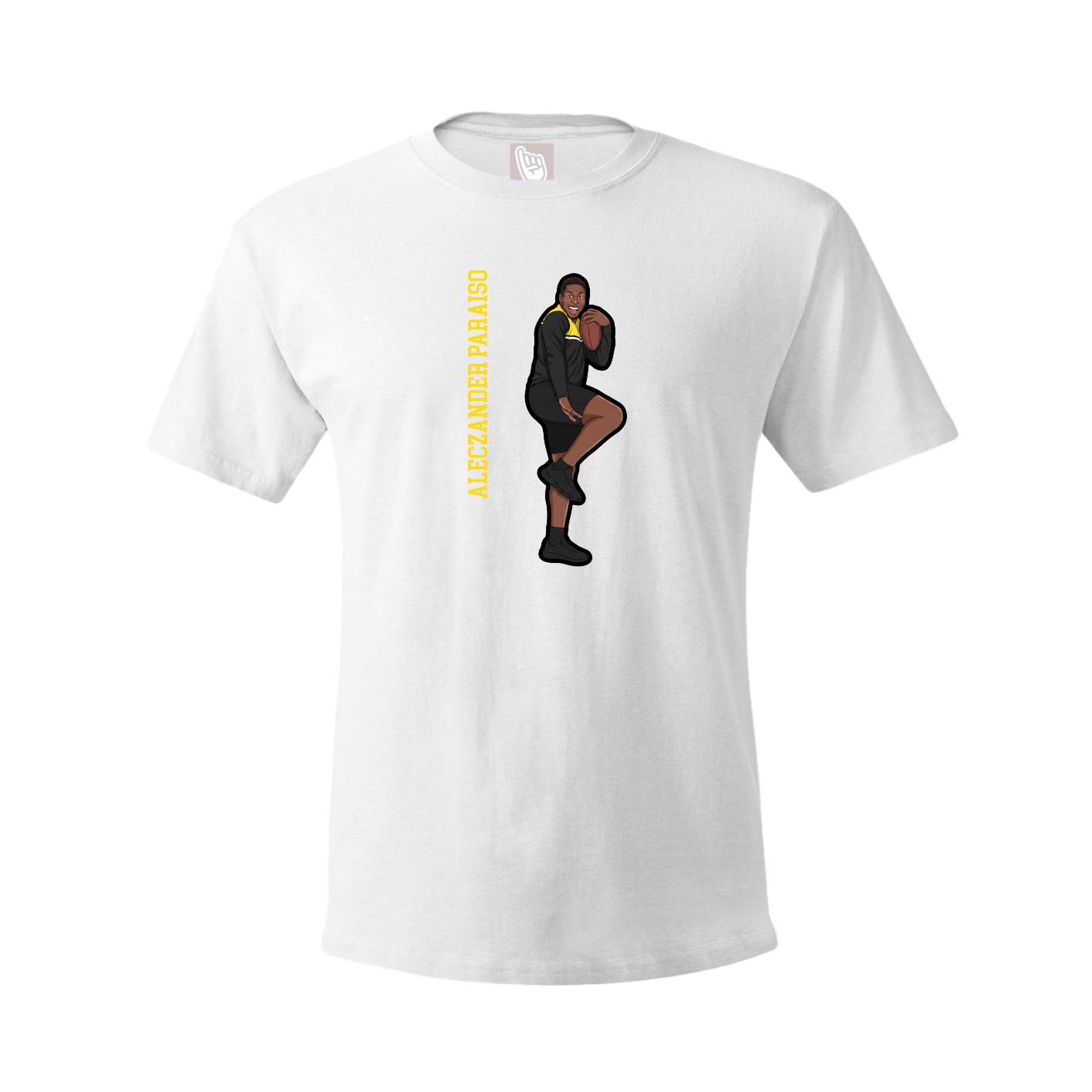 Tee — Name Vertical in White