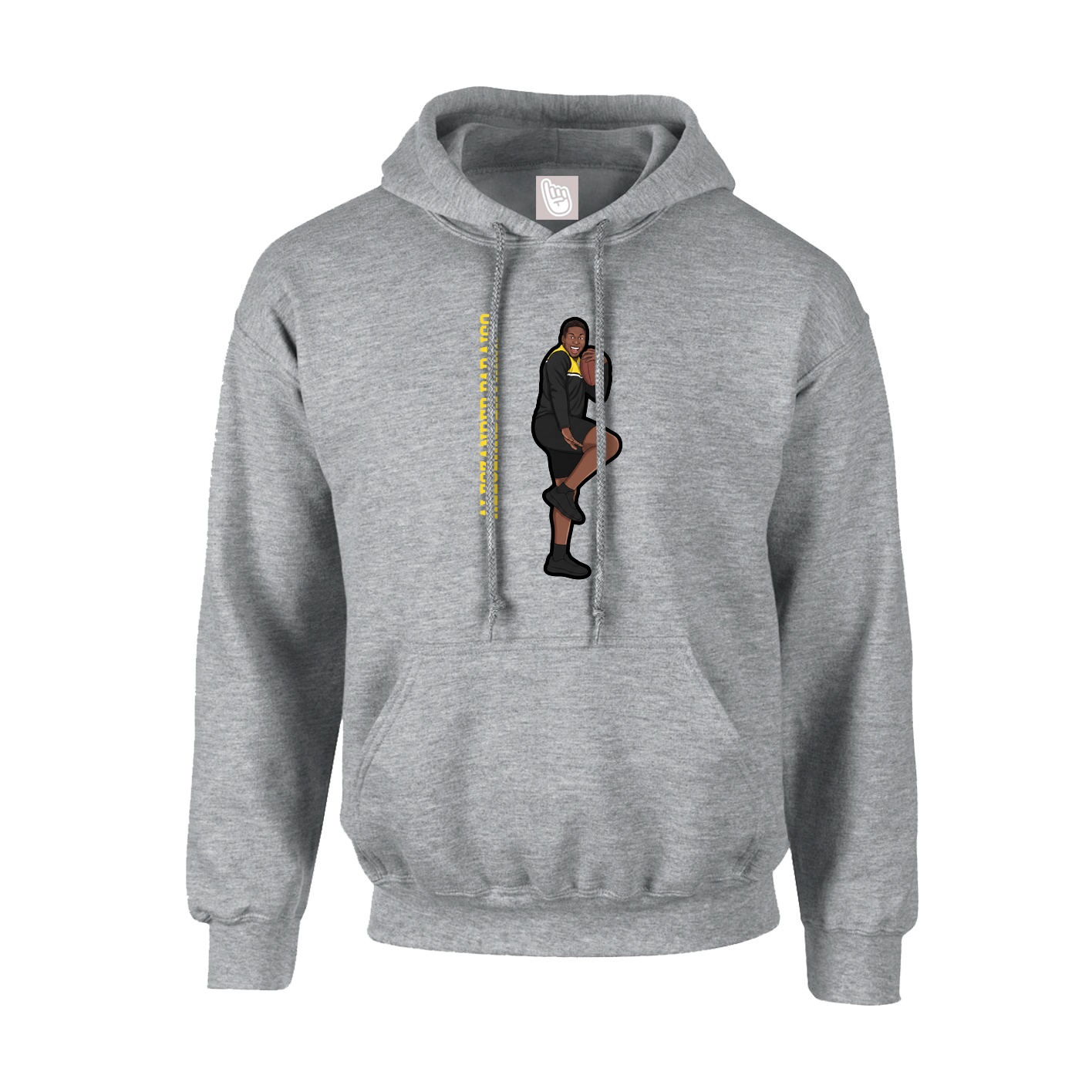 Hoodie — Name Vertical in Grey