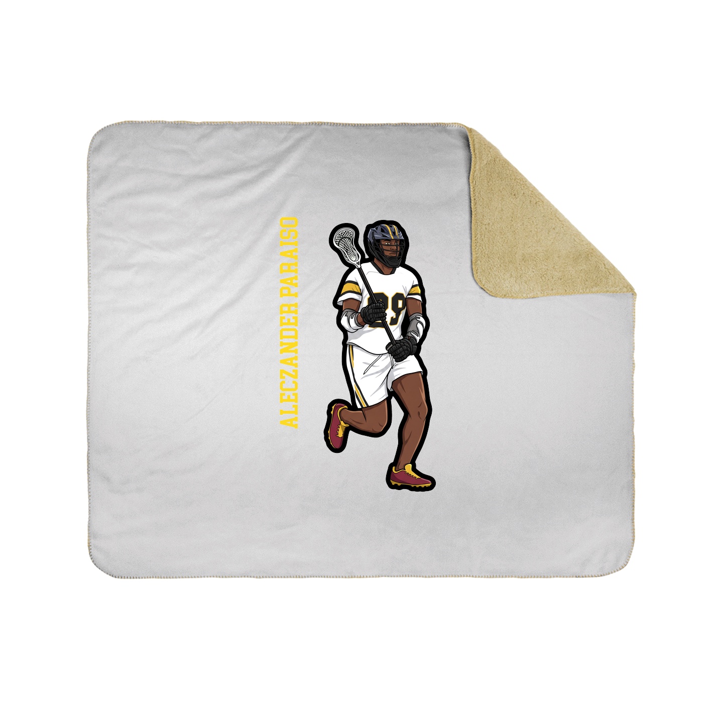 Throw Blanket — Name Vertical in White