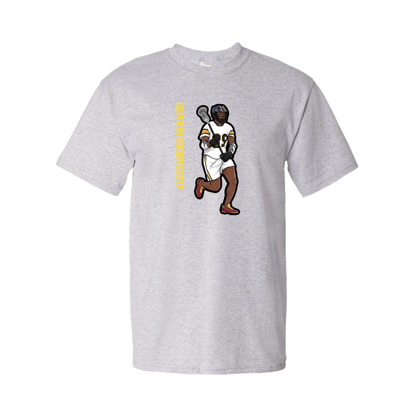 Tee — Name Vertical in Grey